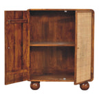 Larissa Solid Wood Rattan 2 Door Chestnut Accent Cabinet Storage Cabinet
