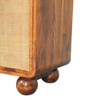 Larissa Solid Wood Rattan 2 Door Chestnut Accent Cabinet Storage Cabinet