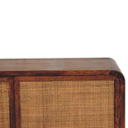 Larissa Solid Wood Rattan 2 Door Chestnut Accent Cabinet Storage Cabinet