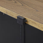 2 Drawer Nightstand with USB in Latte Finish with Metal Base