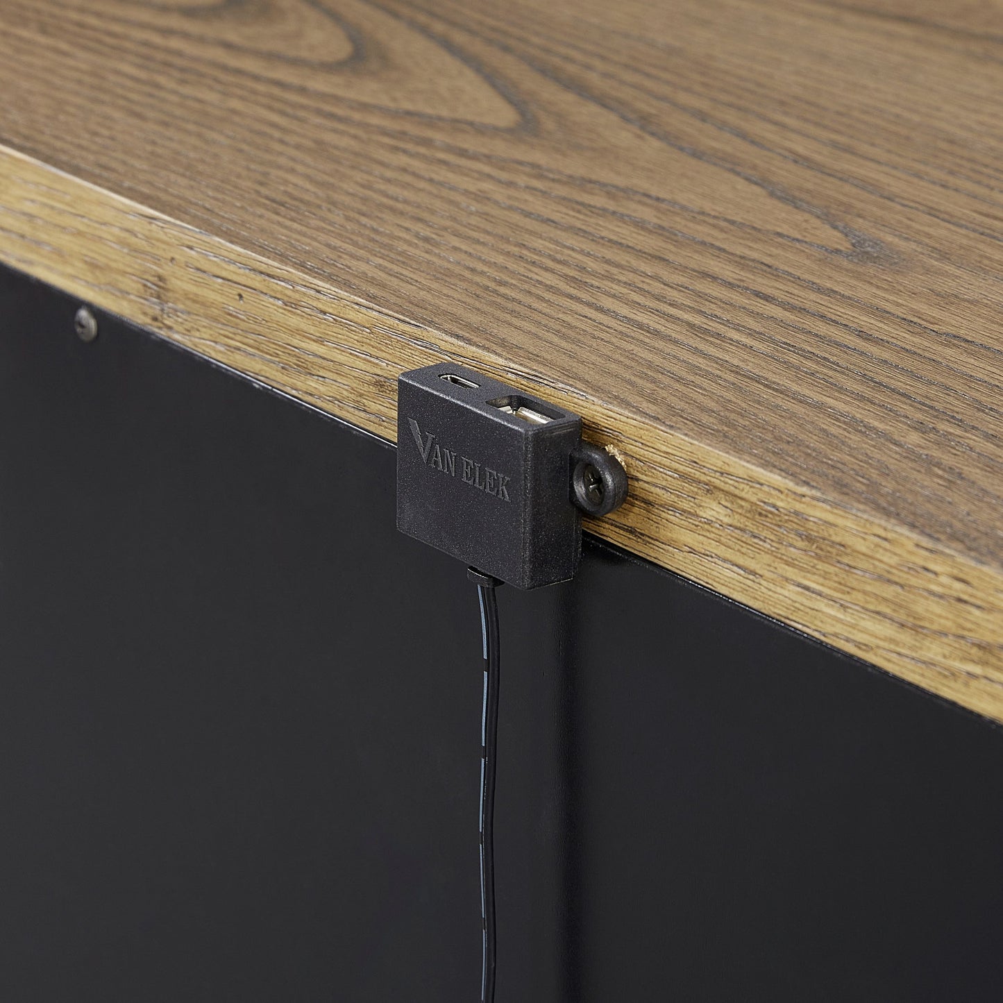 2 Drawer Nightstand with USB in Latte Finish with Metal Base