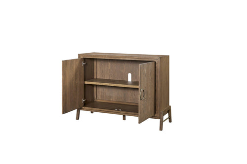 Latte Finish Light Brown 46-Inch Two-Door Solid Wood Server.