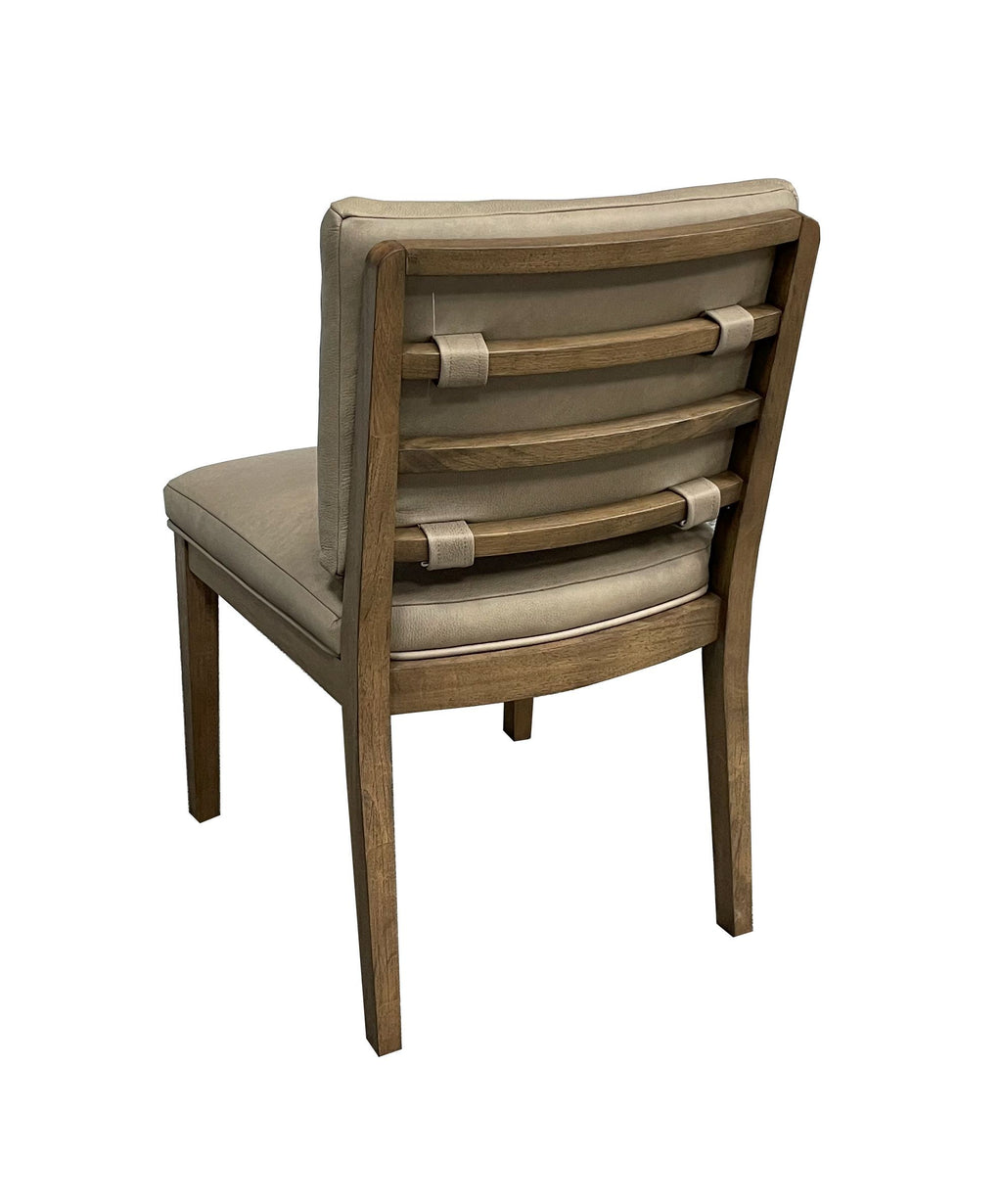 Latte and Leather Soft Back Chair (Set of Two)