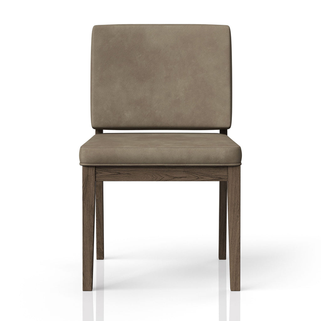 Latte and Leather Soft Back Chair (Set of Two)