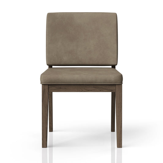 Latte and Leather Soft Back Chair (Set of Two)