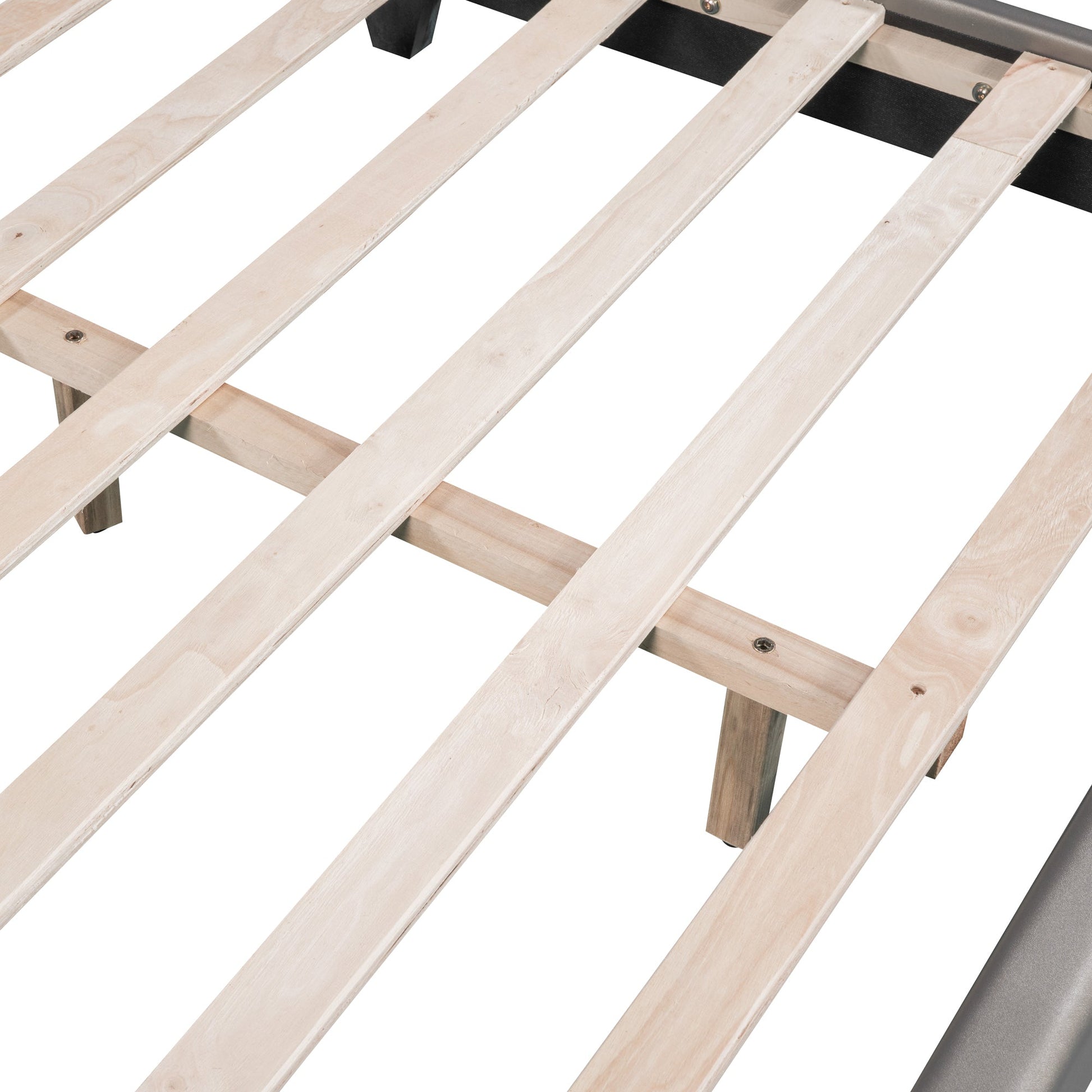 Full Size and Twin Size Upholstered Leather Platform Bed with Rabbit Ornament