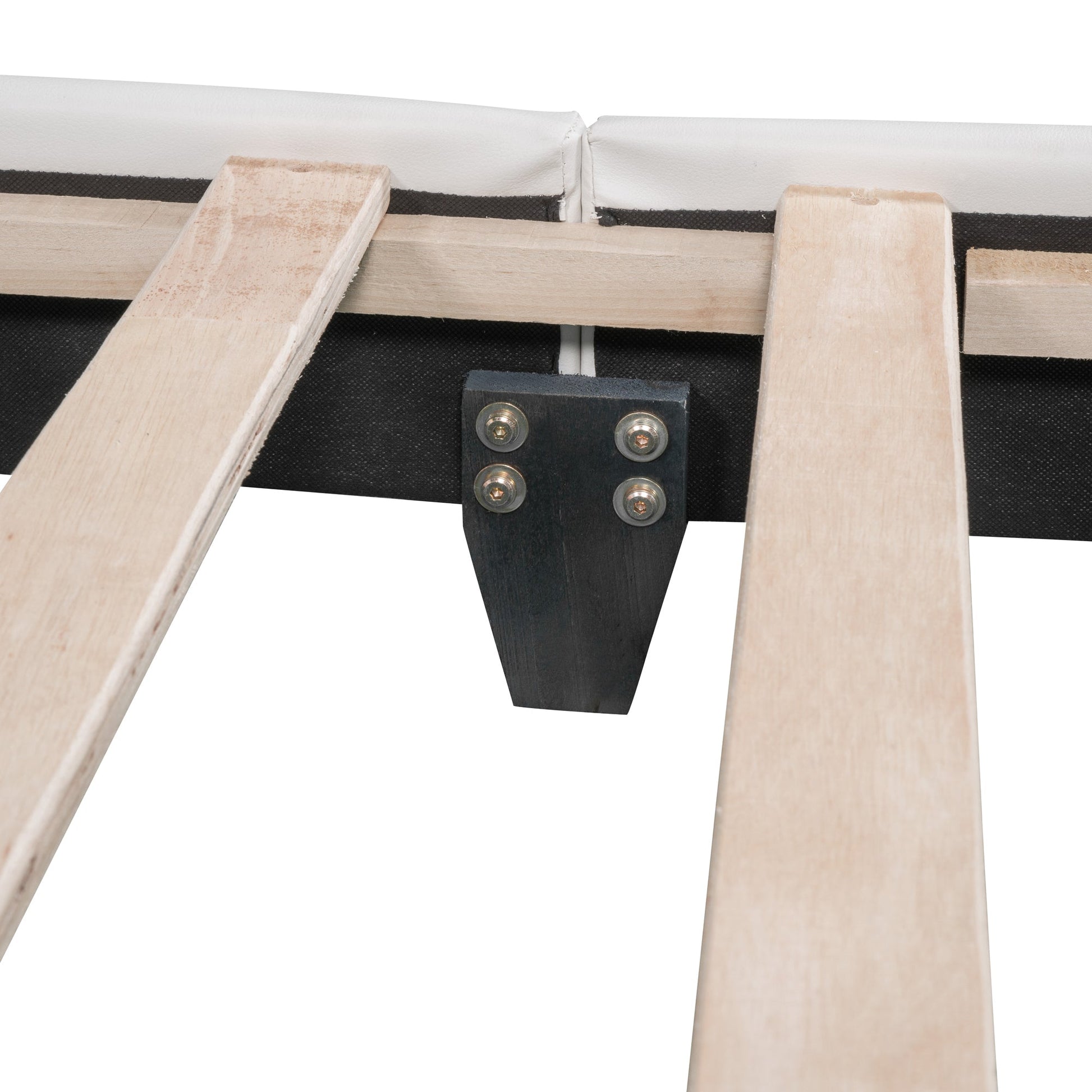 Full Size and Twin Size Upholstered Leather Platform Bed with Rabbit Ornament