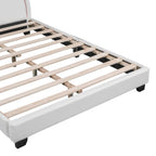 Full Size and Twin Size Upholstered Leather Platform Bed with Rabbit Ornament