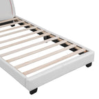 Full Size and Twin Size Upholstered Leather Platform Bed with Rabbit Ornament