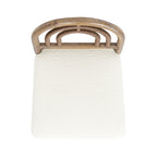 Leon 27' Arched Back Wood & Upholstered Counter Stool, Set of 2, Ivory White Boucle