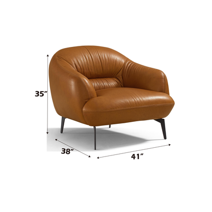 Leonia Cognac Leather Chair