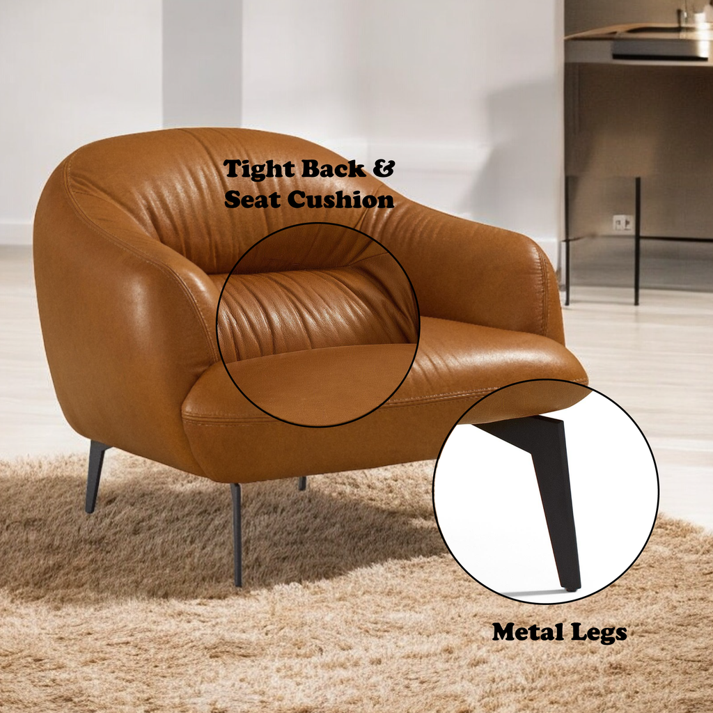 Leonia Cognac Leather Chair