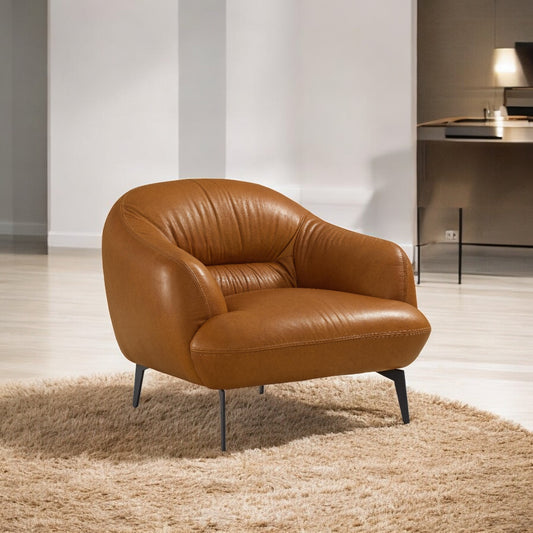 Leonia Cognac Leather Chair