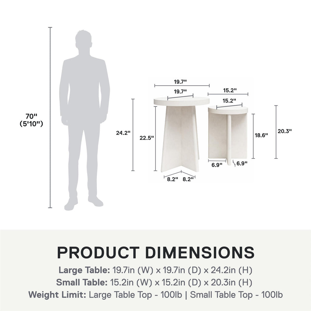 Liam Round End Tables, Set of 2 End Table