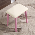 Liannon Contemporary Wood Vanity Stool Set Pink.