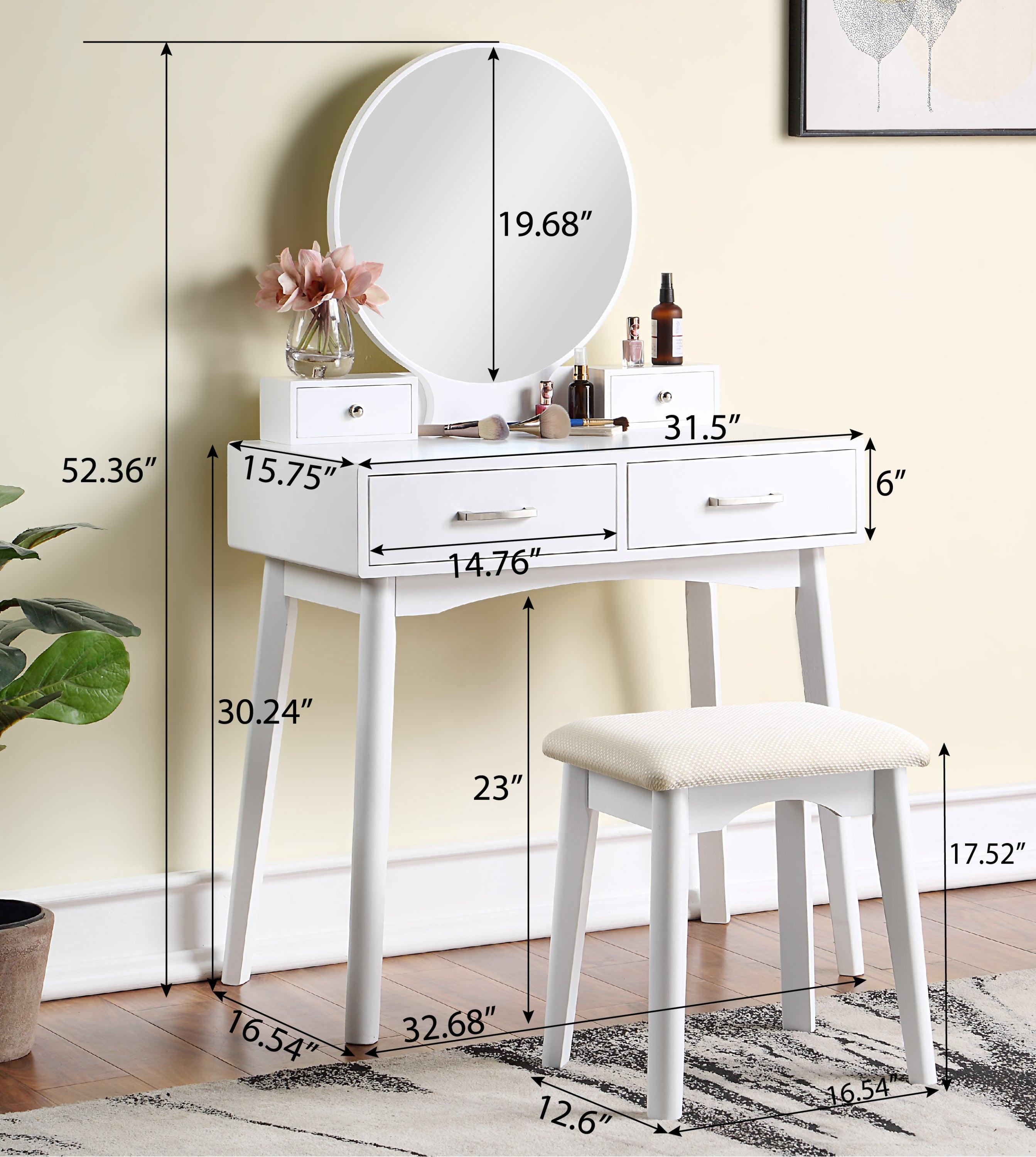 Liannon Contemporary Wood Vanity Stool Set Pink.