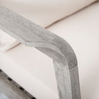 (SET OF 2) Outdoor Acacia Wood Patio Club Chair, Patio Furniture,Waterproof Thick Cushion Deep Seating for Porch, Garden, Backyard, Balcony, Weight Capacity 400lbs, Light Gray finish, Cream cushion - Groovy Boardz