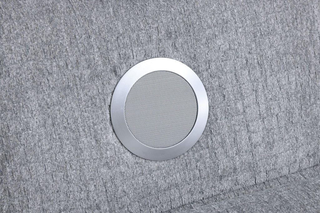 Light Gray Chenille Modular Sectional Sofa With Console.