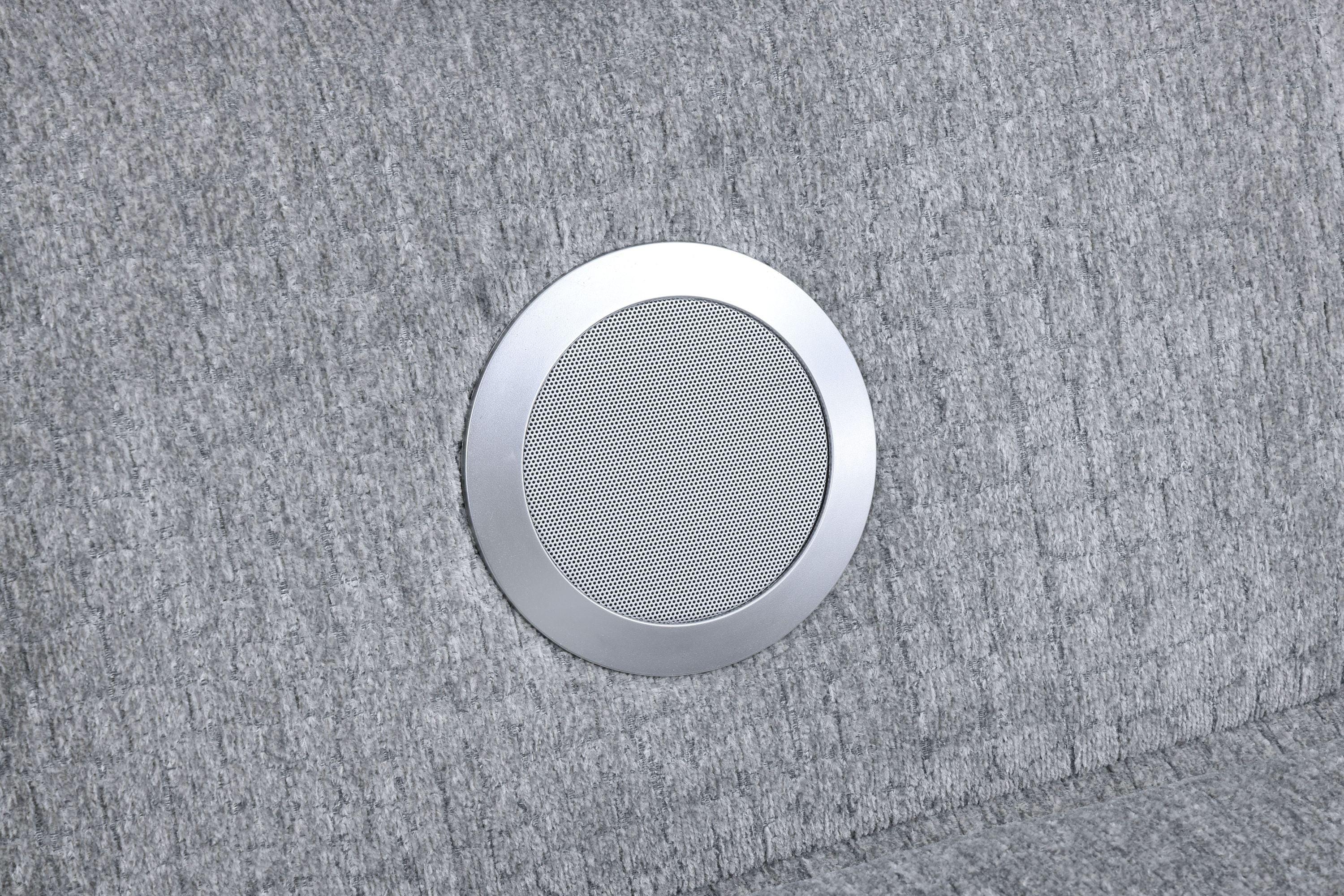 Light Gray Chenille Modular Sectional Sofa With Console.