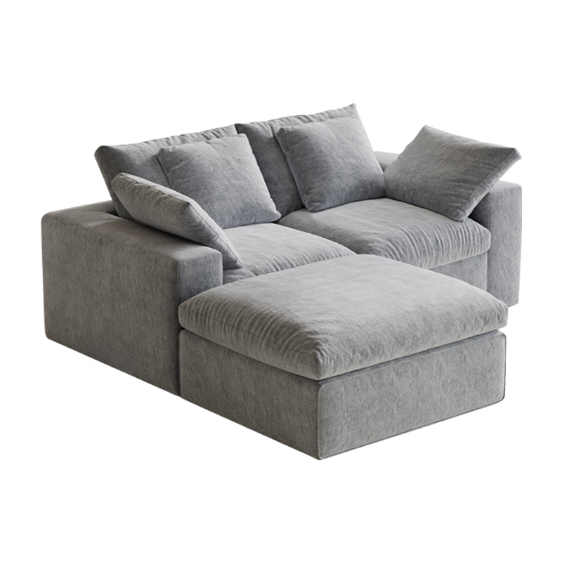 Modular Sectional Sofa, 3 Seats, Compressed Sectional Sofa Modern Minimalist Style Final Couch, Sleeper Sofa for Living Room, Comfy Compressed Sofa Couch Sofa With Ottoman, Light Gray