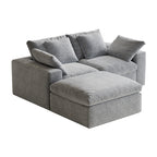 Modular Sectional Sofa, 3 Seats, Compressed Sectional Sofa Modern Minimalist Style Final Couch, Sleeper Sofa for Living Room, Comfy Compressed Sofa Couch Sofa With Ottoman, Light Gray