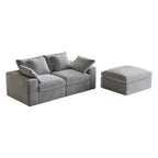 Modular Sectional Sofa, 3 Seats, Compressed Sectional Sofa Modern Minimalist Style Final Couch, Sleeper Sofa for Living Room, Comfy Compressed Sofa Couch Sofa With Ottoman, Light Gray