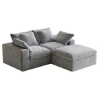 Modular Sectional Sofa, 3 Seats, Compressed Sectional Sofa Modern Minimalist Style Final Couch, Sleeper Sofa for Living Room, Comfy Compressed Sofa Couch Sofa With Ottoman, Light Gray