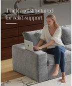 Modular Sectional Sofa, 3 Seats, Compressed Sectional Sofa Modern Minimalist Style Final Couch, Sleeper Sofa for Living Room, Comfy Compressed Sofa Couch Sofa With Ottoman, Light Gray