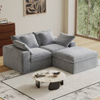 Modular Sectional Sofa, 3 Seats, Compressed Sectional Sofa Modern Minimalist Style Final Couch, Sleeper Sofa for Living Room, Comfy Compressed Sofa Couch Sofa With Ottoman, Light Gray