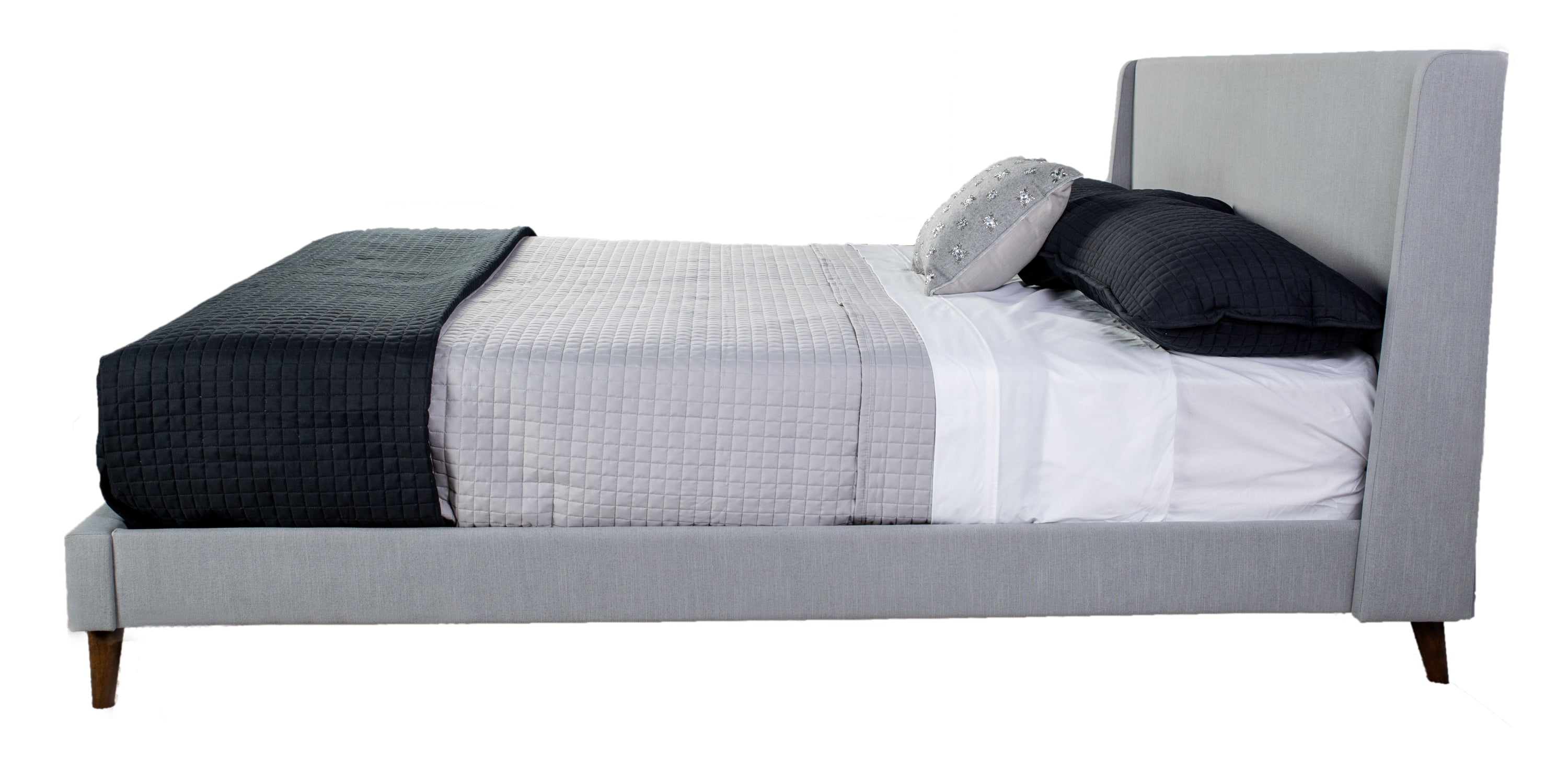 Queen Upholstered Bed With 2 Nightstands