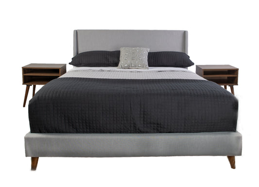 Queen Upholstered Bed With 2 Nightstands