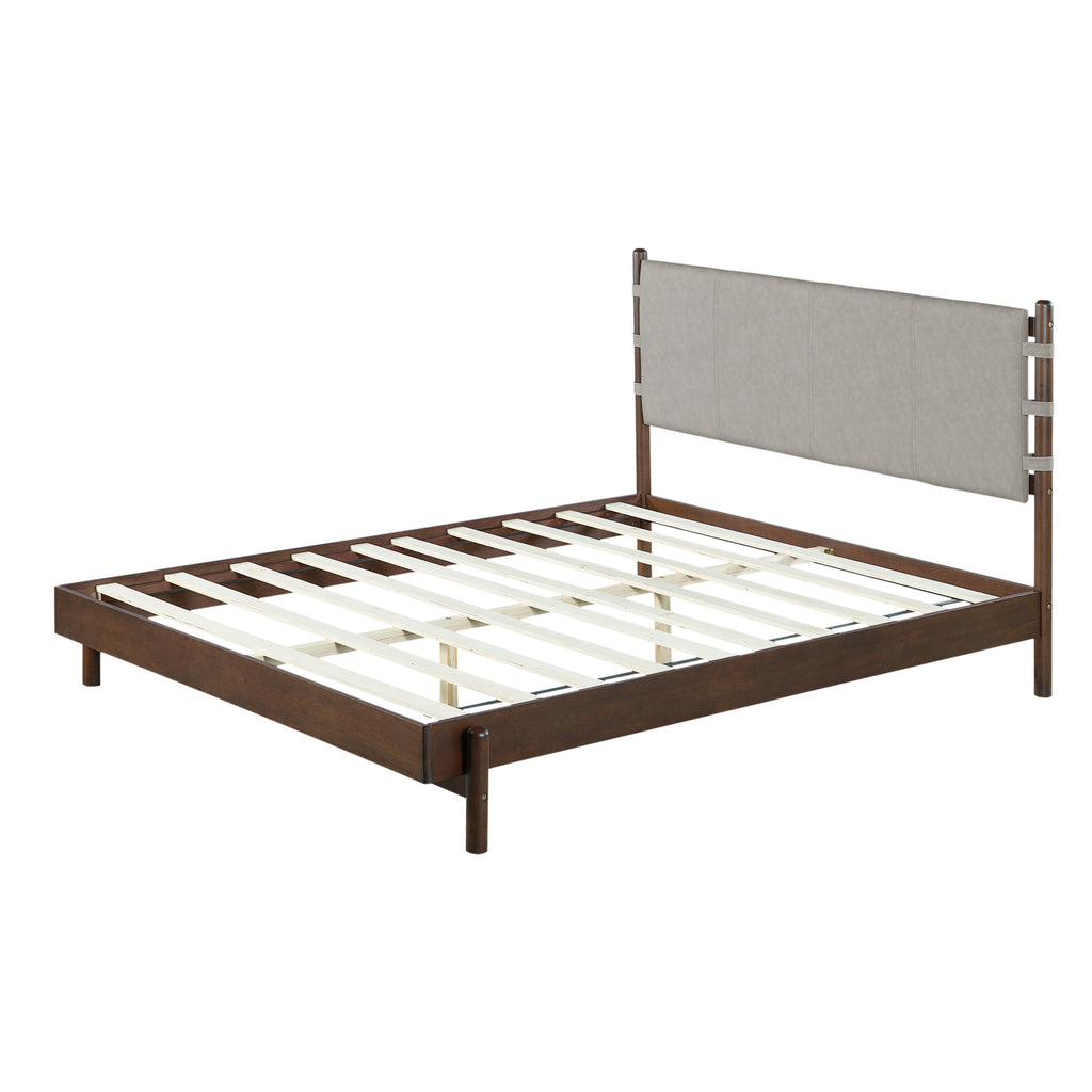 Modern Queen Bed Frame Set with 2 Nightstands, Light Gray Wood Platform Bed with Headboard and Matching Bedside Tables for Bedroom Bedroom Set