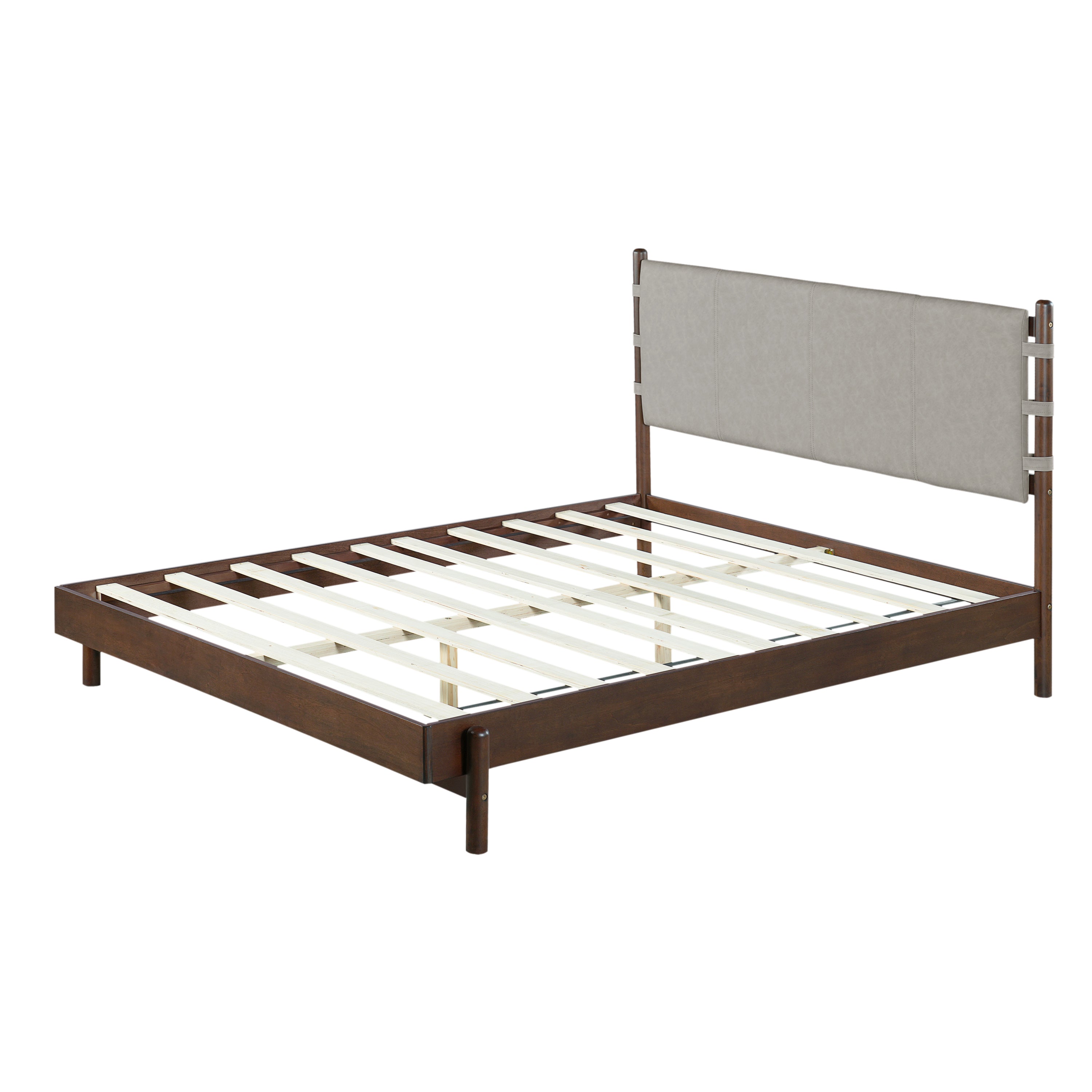 Modern Queen Bed Frame Set with 2 Nightstands, Light Gray Wood Platform Bed with Headboard and Matching Bedside Tables for Bedroom Bedroom Set