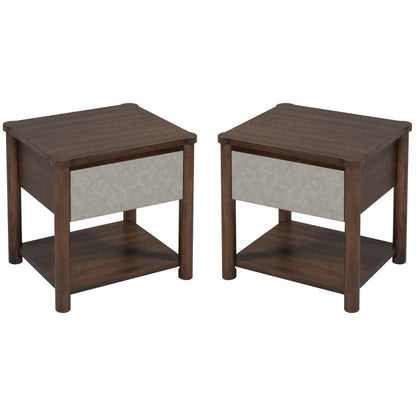 Modern Queen Bed Frame Set with 2 Nightstands, Light Gray Wood Platform Bed with Headboard and Matching Bedside Tables for Bedroom Bedroom Set