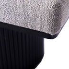 Upholstered Bench with Black Chunky Legs Light Grey Boucle Fabric Contemporary Style Bed-end Bench for Bedroom Living Room