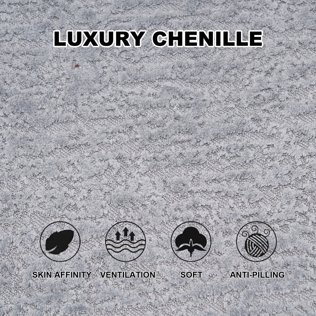 LY-042 S-Curved Dual-Depth Loveseat, Full Compression Sponge Sofa Light Grey Chenille, 66.9'L for Small Apartments