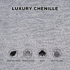 LY-042 S-Curved Dual-Depth Loveseat, Full Compression Sponge Sofa Light Grey Chenille, 66.9'L for Small Apartments