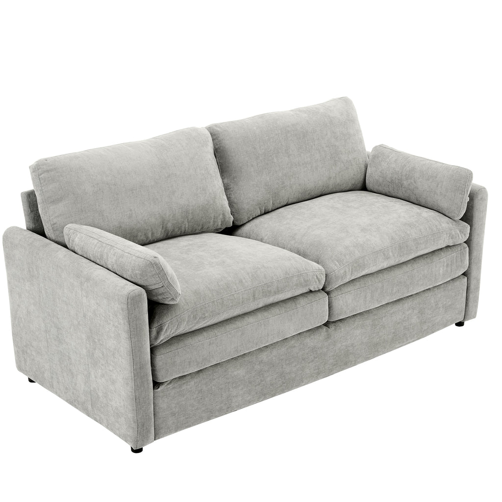 68.1' Cozy Upholstered Loveseat Sofa Oversized Comfy Comfy Cloud Sofa Double Cushion Loveseat Sofa Plush Cushion Sofa Couch for Living Room,Light Grey