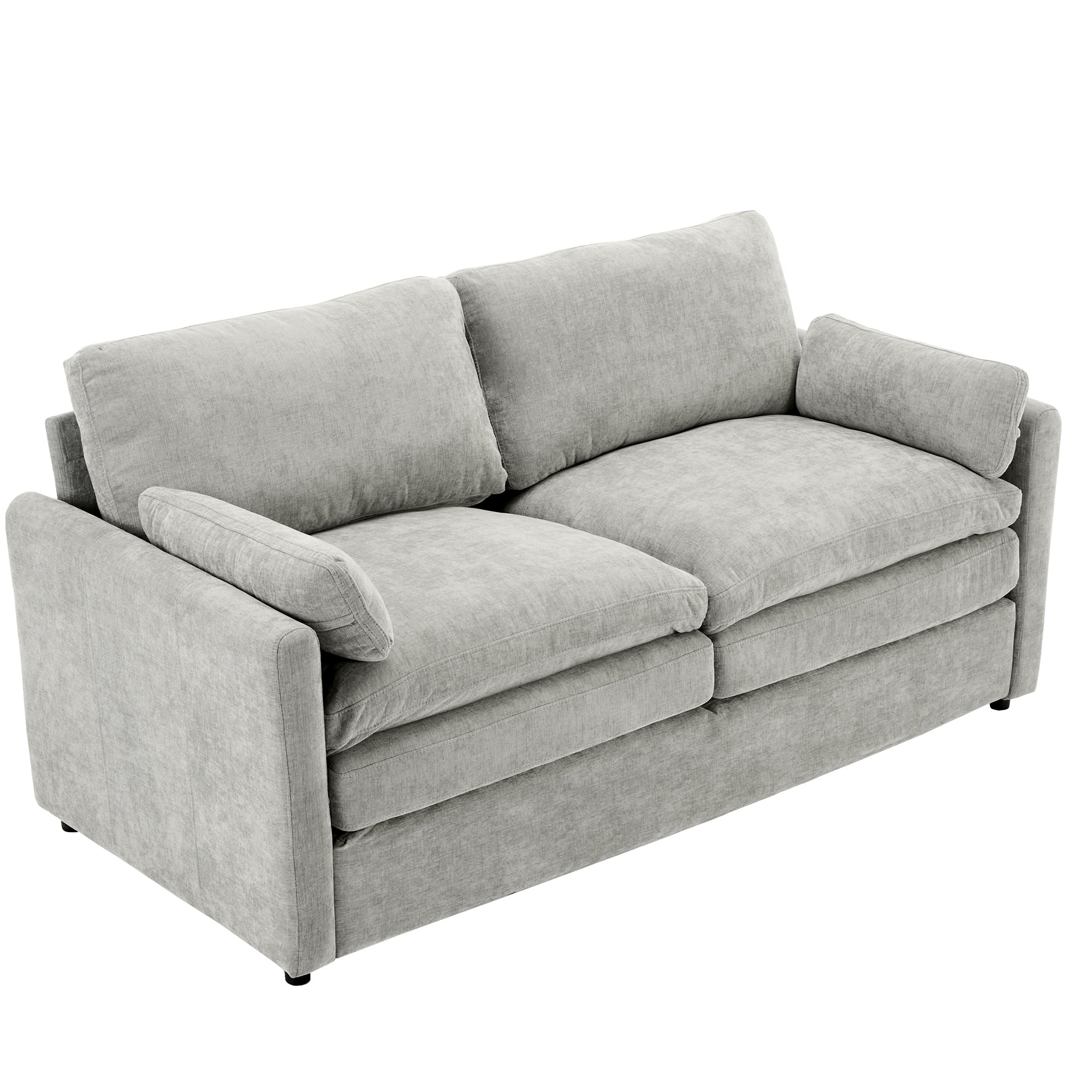 68.1' Cozy Upholstered Loveseat Sofa Oversized Comfy Comfy Cloud Sofa Double Cushion Loveseat Sofa Plush Cushion Sofa Couch for Living Room,Light Grey