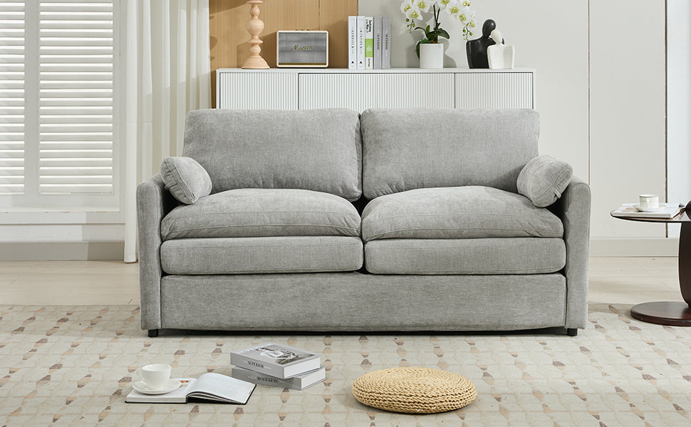 68.1' Cozy Upholstered Loveseat Sofa Oversized Comfy Comfy Cloud Sofa Double Cushion Loveseat Sofa Plush Cushion Sofa Couch for Living Room,Light Grey