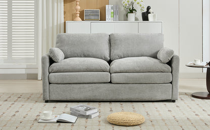 68.1' Cozy Upholstered Loveseat Sofa Oversized Comfy Comfy Cloud Sofa Double Cushion Loveseat Sofa Plush Cushion Sofa Couch for Living Room,Light Grey