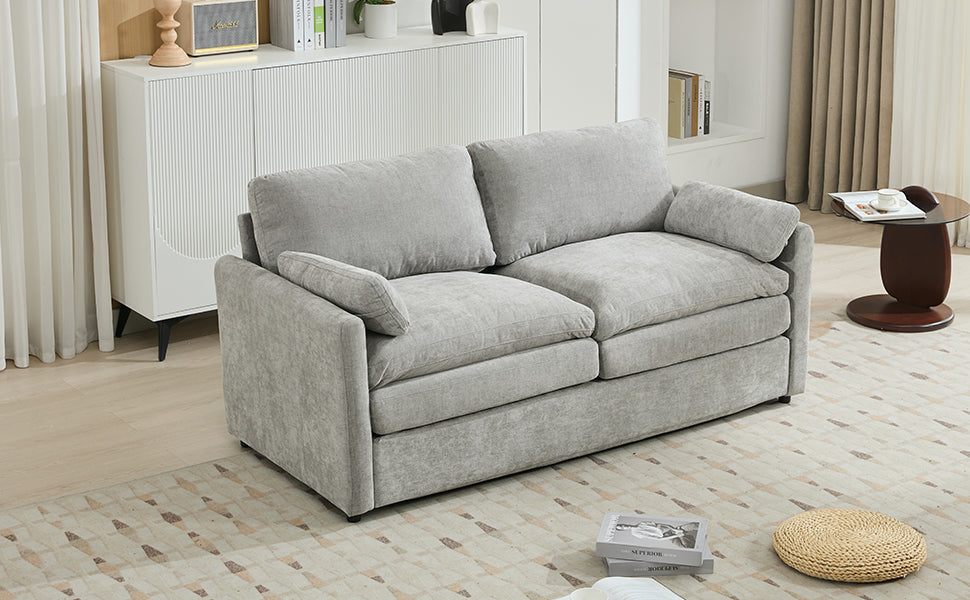 68.1' Cozy Upholstered Loveseat Sofa Oversized Comfy Comfy Cloud Sofa Double Cushion Loveseat Sofa Plush Cushion Sofa Couch for Living Room,Light Grey