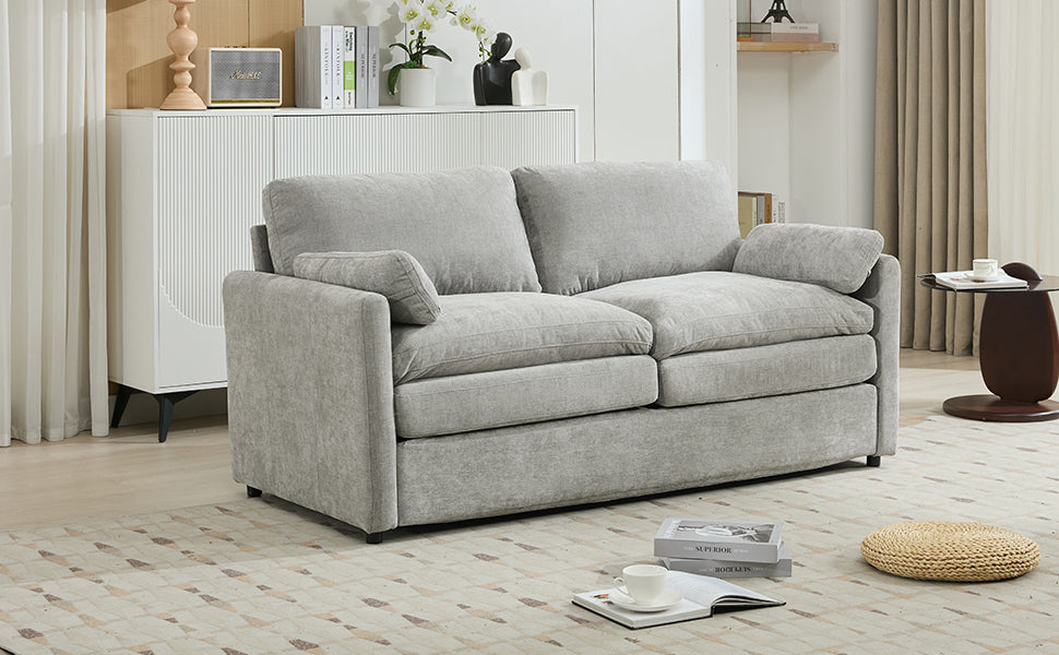 68.1' Cozy Upholstered Loveseat Sofa Oversized Comfy Comfy Cloud Sofa Double Cushion Loveseat Sofa Plush Cushion Sofa Couch for Living Room,Light Grey