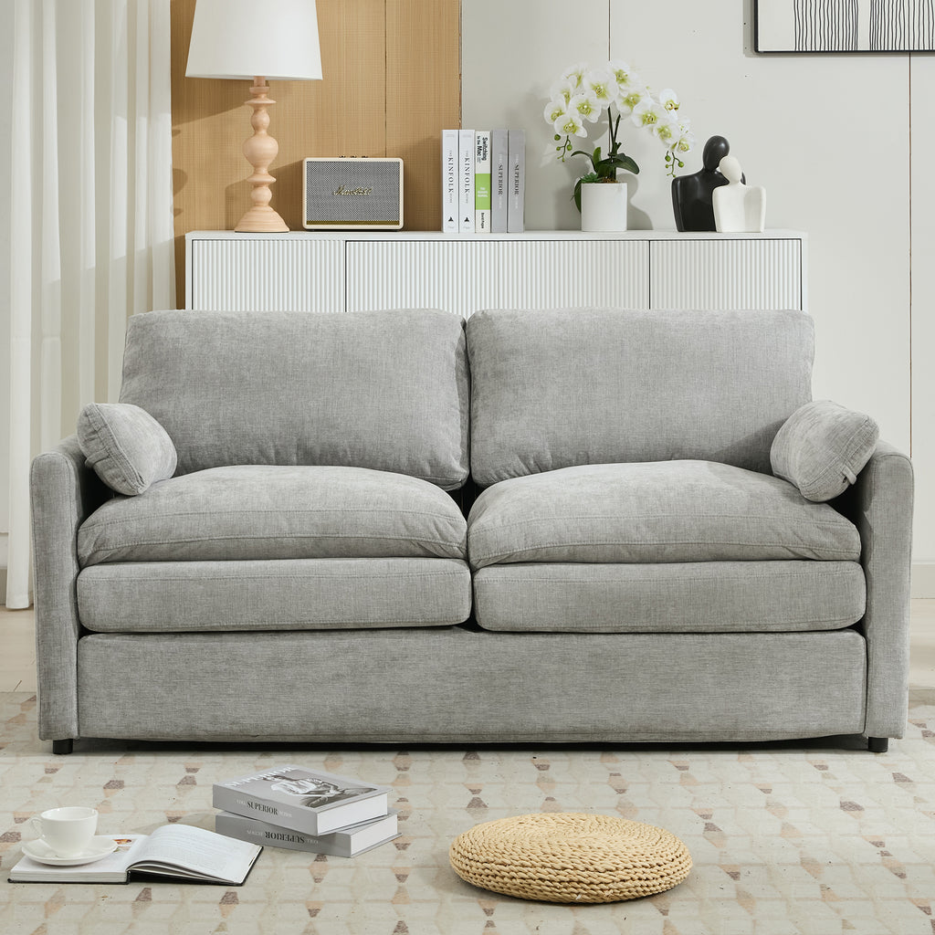 68.1' Cozy Upholstered Loveseat Sofa Oversized Comfy Comfy Cloud Sofa Double Cushion Loveseat Sofa Plush Cushion Sofa Couch for Living Room,Light Grey