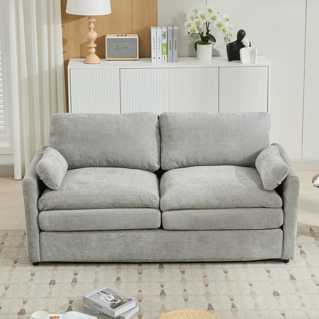 68.1' Cozy Upholstered Loveseat Sofa Oversized Comfy Comfy Cloud Sofa Double Cushion Loveseat Sofa Plush Cushion Sofa Couch for Living Room,Light Grey