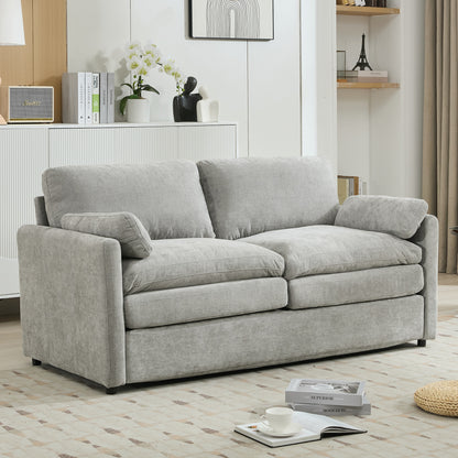68.1' Cozy Upholstered Loveseat Sofa Oversized Comfy Comfy Cloud Sofa Double Cushion Loveseat Sofa Plush Cushion Sofa Couch for Living Room,Light Grey