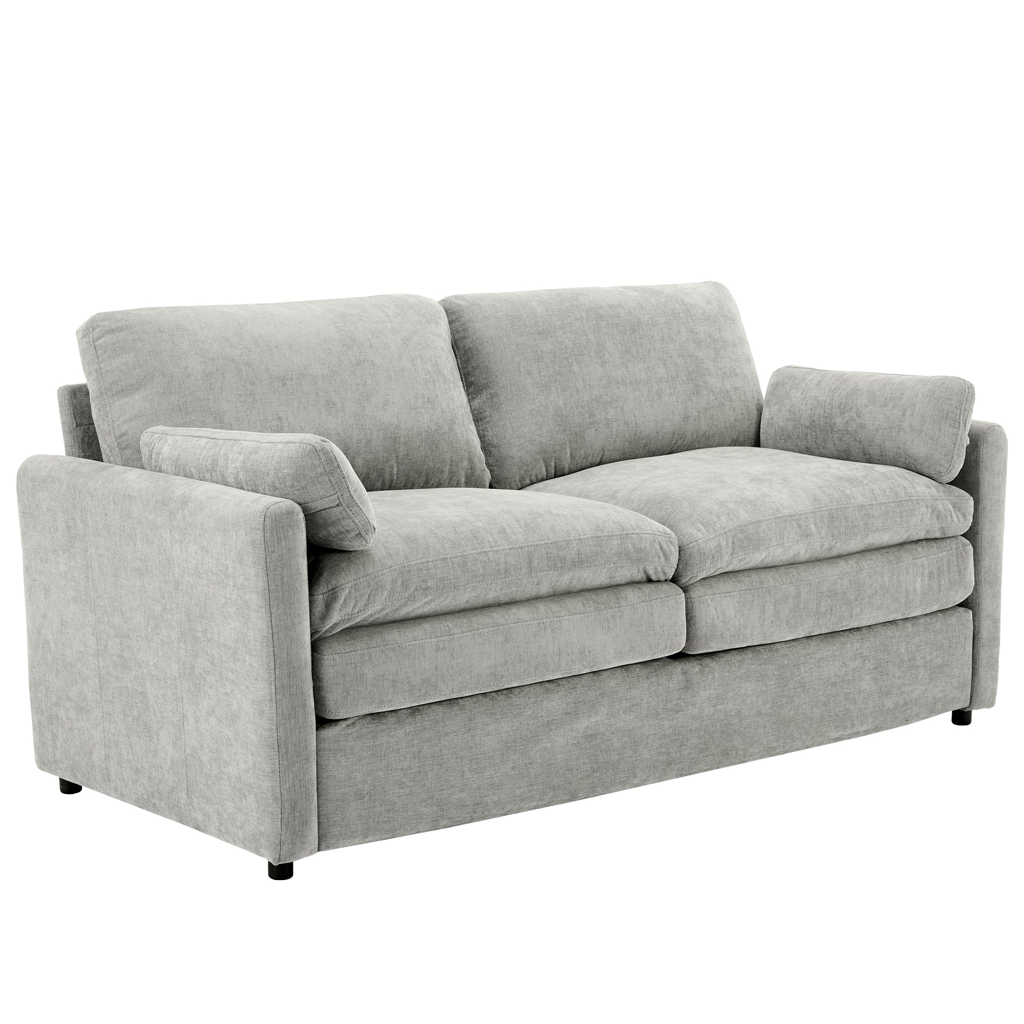 68.1' Cozy Upholstered Loveseat Sofa Oversized Comfy Comfy Cloud Sofa Double Cushion Loveseat Sofa Plush Cushion Sofa Couch for Living Room,Light Grey