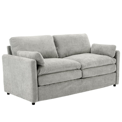 68.1' Cozy Upholstered Loveseat Sofa Oversized Comfy Comfy Cloud Sofa Double Cushion Loveseat Sofa Plush Cushion Sofa Couch for Living Room,Light Grey