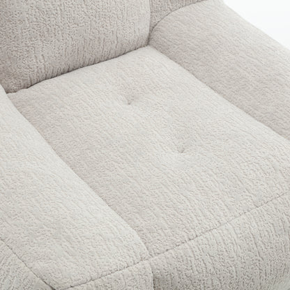 Fluffy bean bag chair, comfortable bean bag for adults, super soft lazy sofa chair with memory foam and ottoman, indoor modern focus bean bag chair for living room, bedroom, apartment