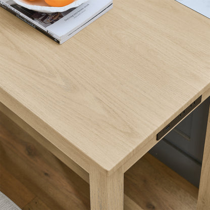 59 Inch Bar Table, Dining Table, Sofa Table with Power Outlet, 3 Upholstered Stools, 4 Piece Bar Table and Chair Set for Living Room, Dining Room, Kitchen